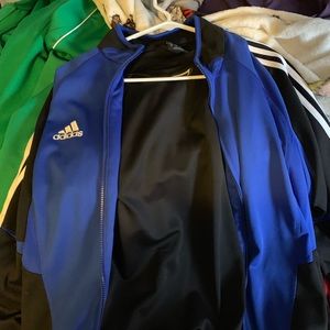 blue & black adidas zip up